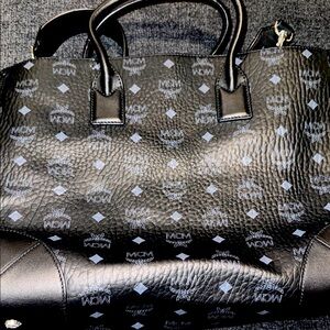 MCM Black and Gray Logo Tote